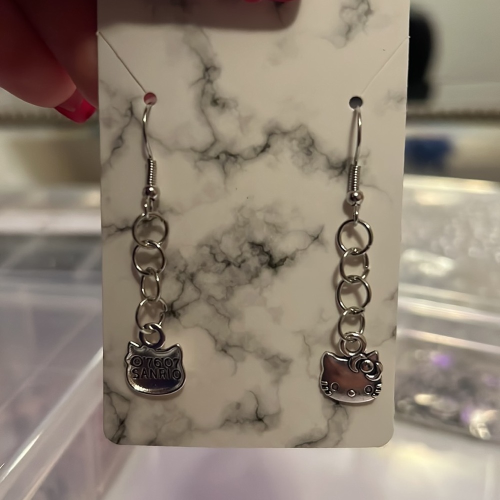 Hello kitty silver earrings